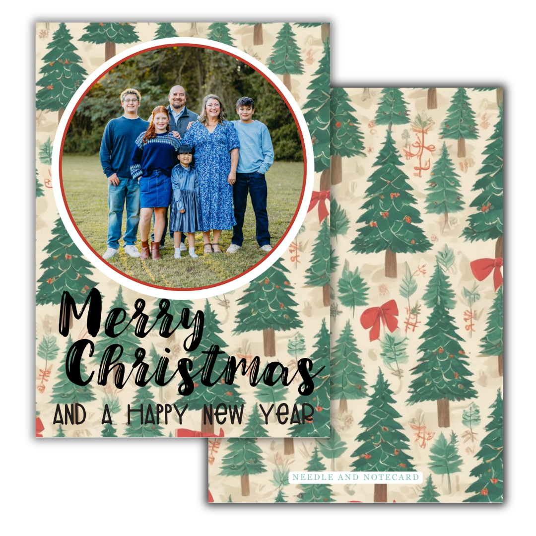 Cozy Country Christmas Trees Christmas Cards