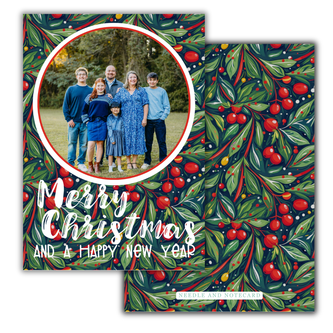 Cozy Country Holly Berries Christmas Cards
