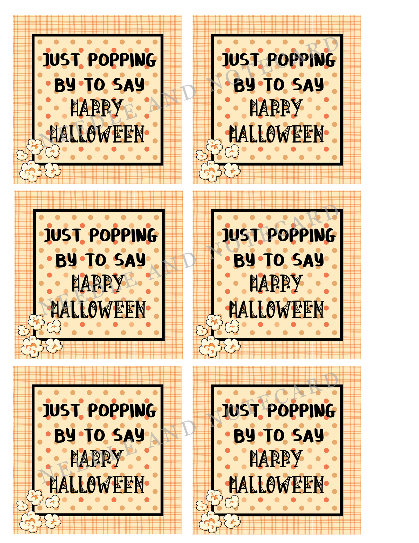 Just Popping By Halloween Tag Digital Download