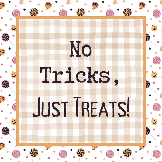 No Tricks, Just Treats Halloween Tag Digital Download