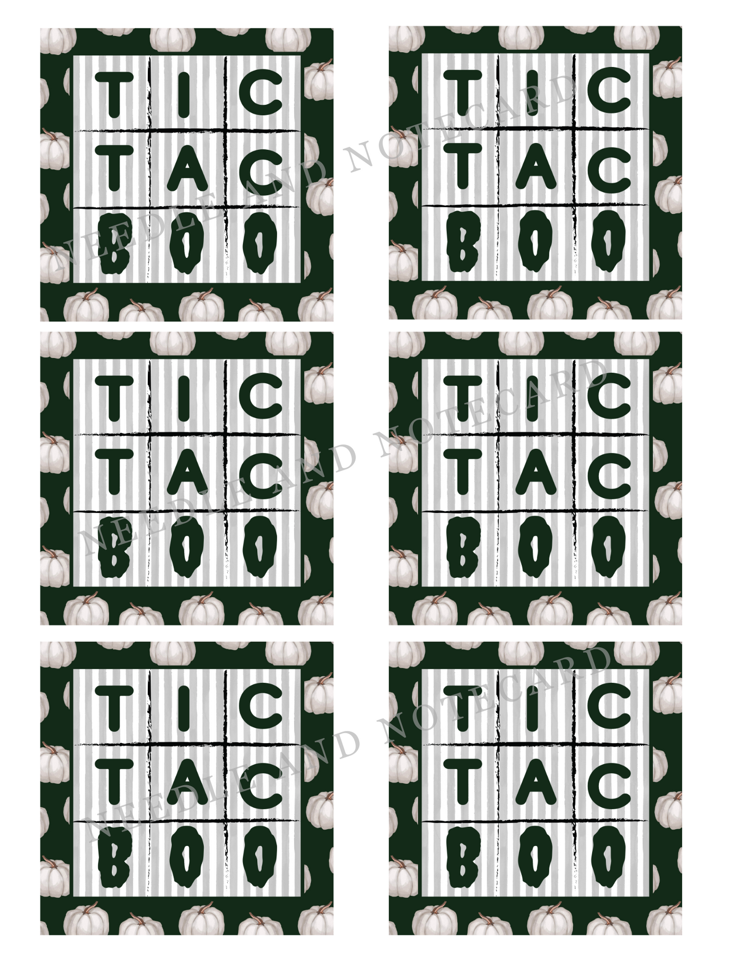 Tic Tac Boo Halloween Tag Digital Download