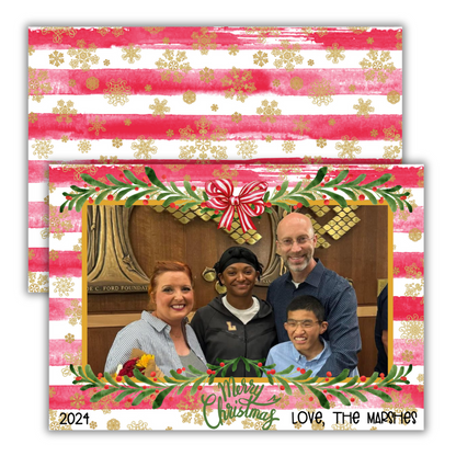 Cozy Country Stripe Christmas Cards