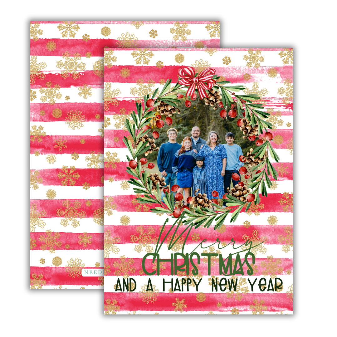 Cozy Country Stripe Christmas Cards