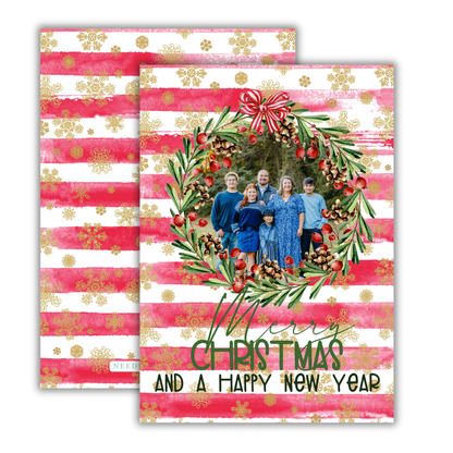 Cozy Country Stripe Christmas Cards