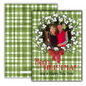 Green Plaid Berry Wreath Christmas Cards