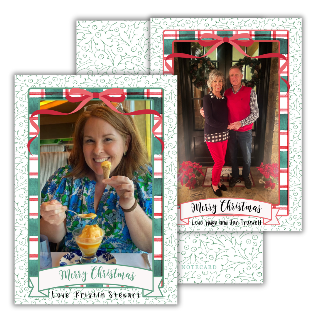 Holly Plaid Christmas Cards