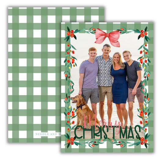 Green Plaid Christmas Cards