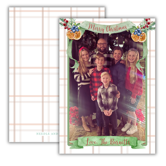 Thin Line Plaid Christmas Cards