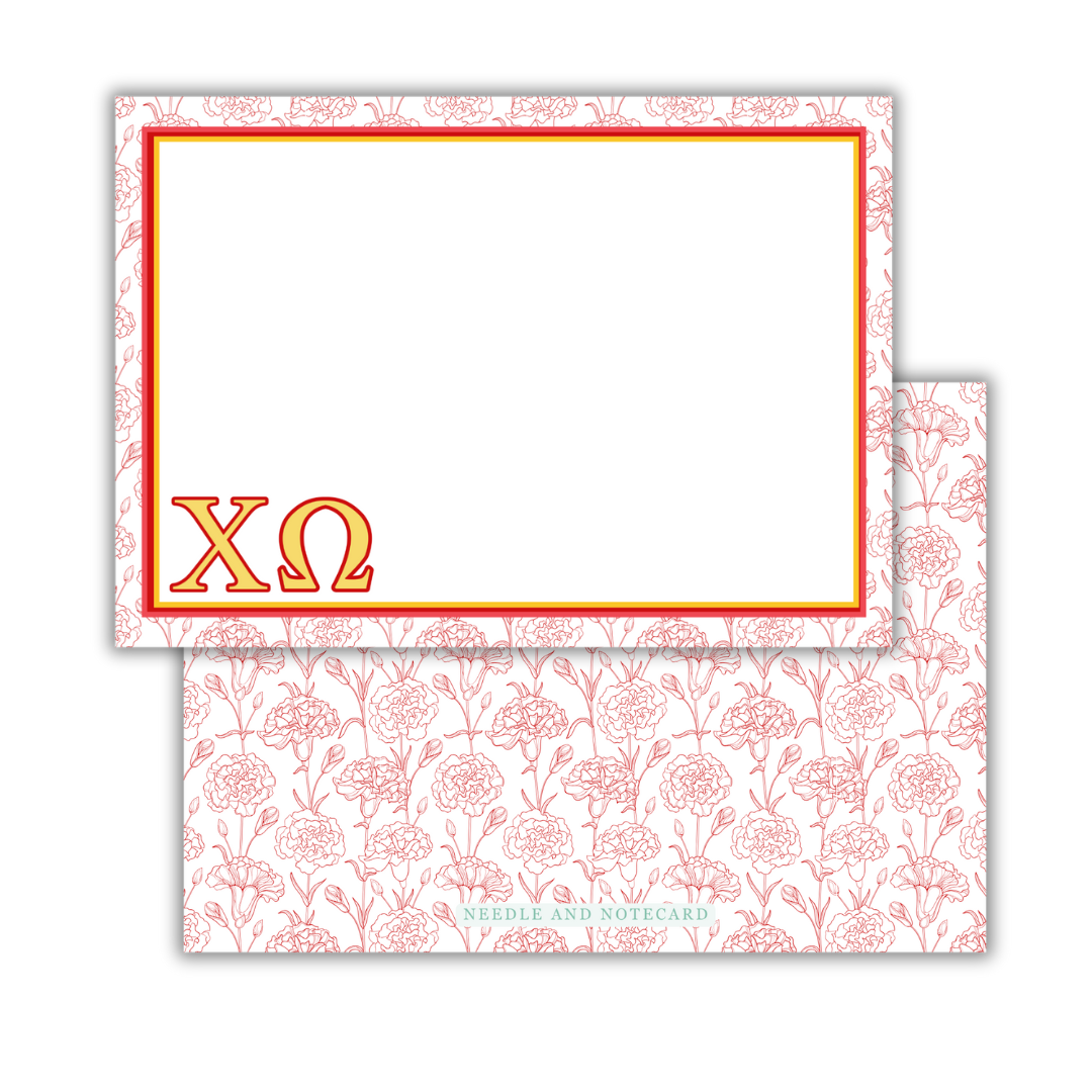 Red Carnation Flat Notecards