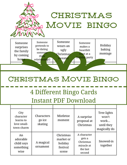 Christmas Movie Bingo | Digital Download | PDF Printable