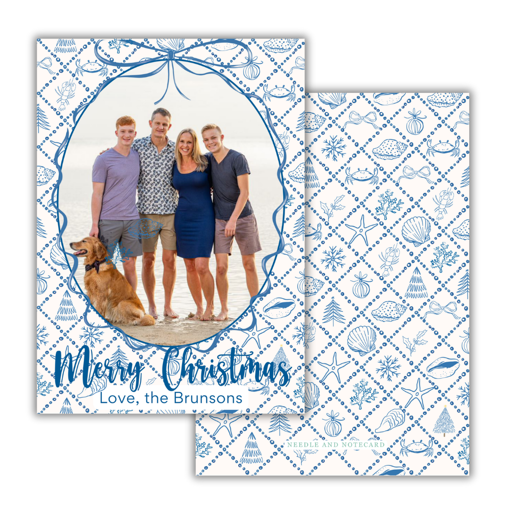 Coastal Blue Christmas Cards