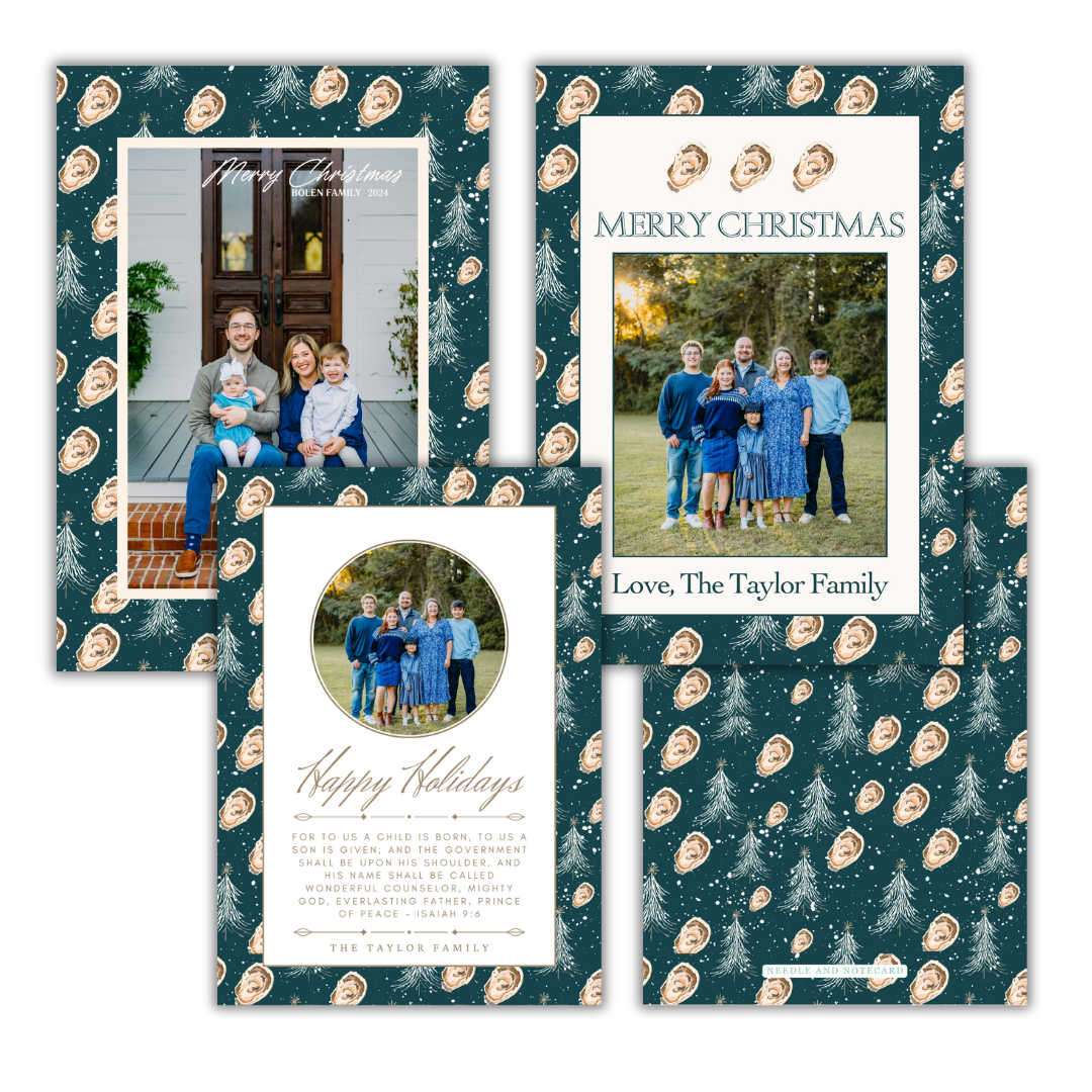 Coastal Oysters Christmas Cards