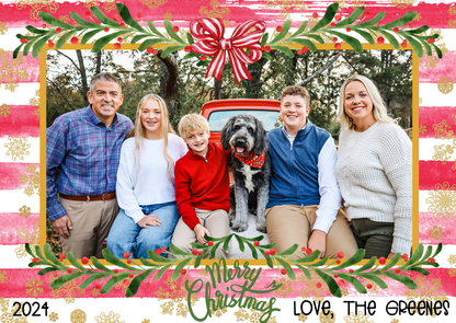 Cozy Country Stripe Christmas Cards