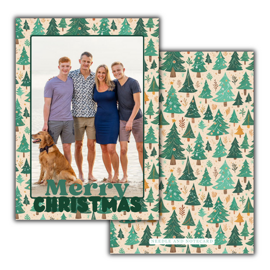 Cozy Country Pine Trees Christmas Cards