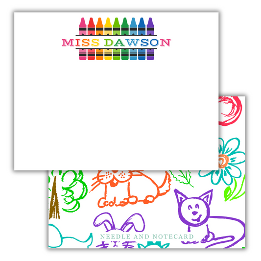 Crayon Doodles Flat Notecards