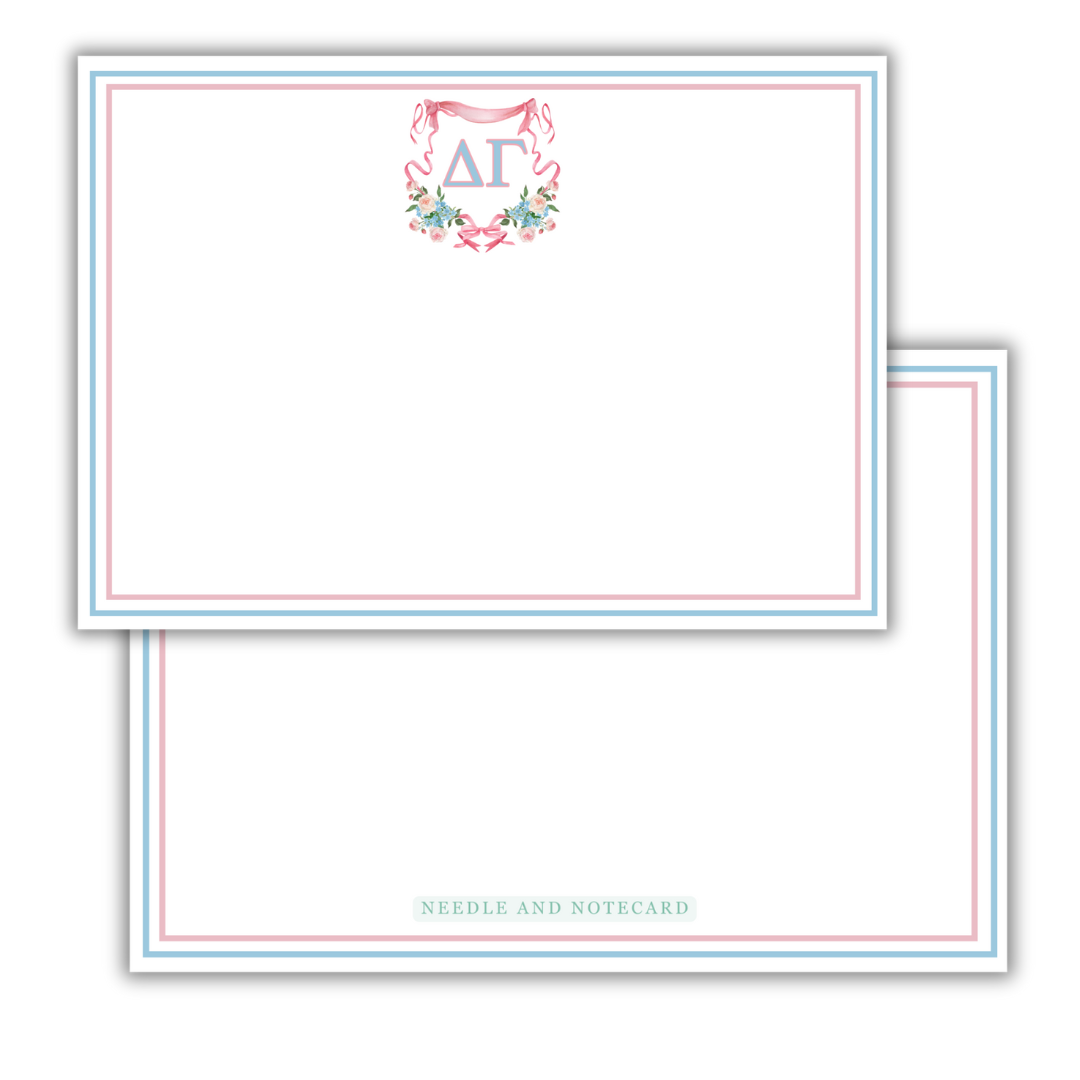 Monogram Crest Flat Notecards