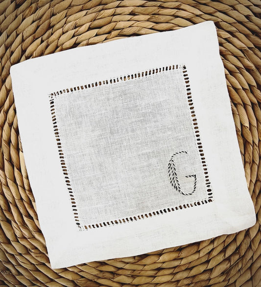 Hand-Embroidered Cocktail Napkins