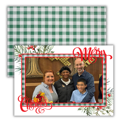 Grand Greenery Green Gingham Christmas Cards