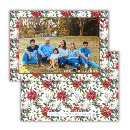 Grand Greenery Poinsettia Christmas Cards