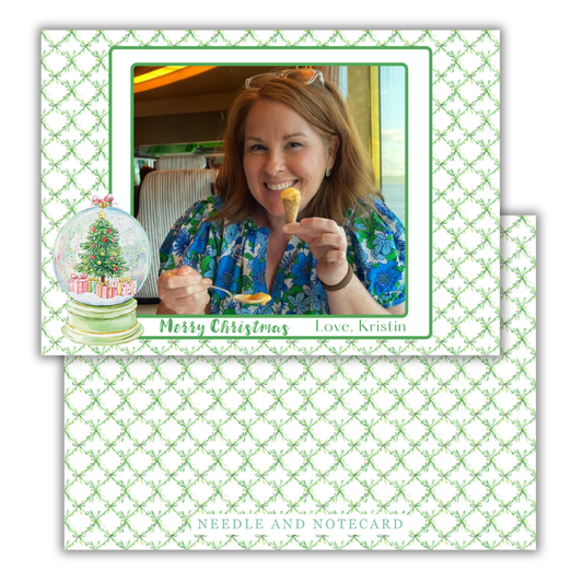 Grand Greenery Snowglobe Christmas Cards