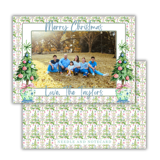 Grand Millennial Topiary Trees Christmas Cards