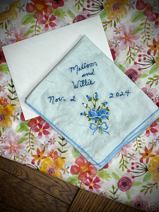 Hand-Embroidered Vintage Handkerchief