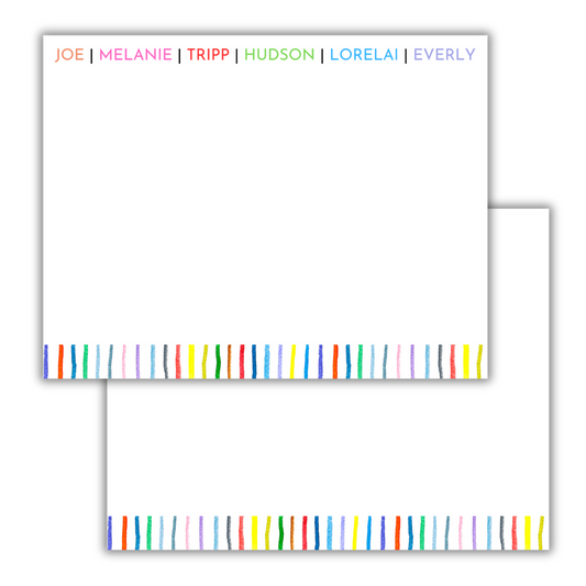 Colorful Family Name Flat Notecards