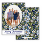 Blue Magnolia Oval Christmas Cards