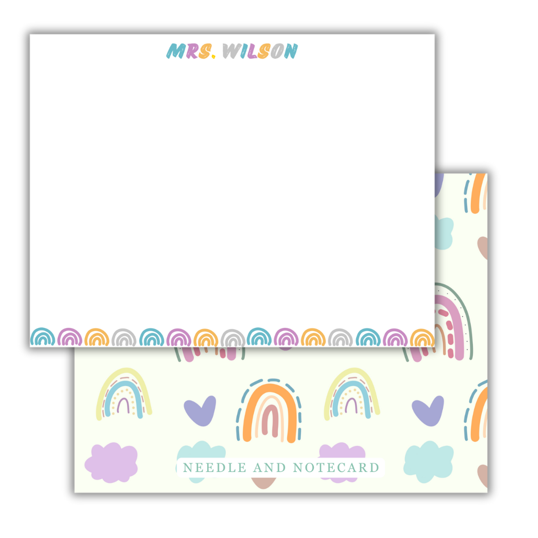 Rainbow Doodles Flat Notecards