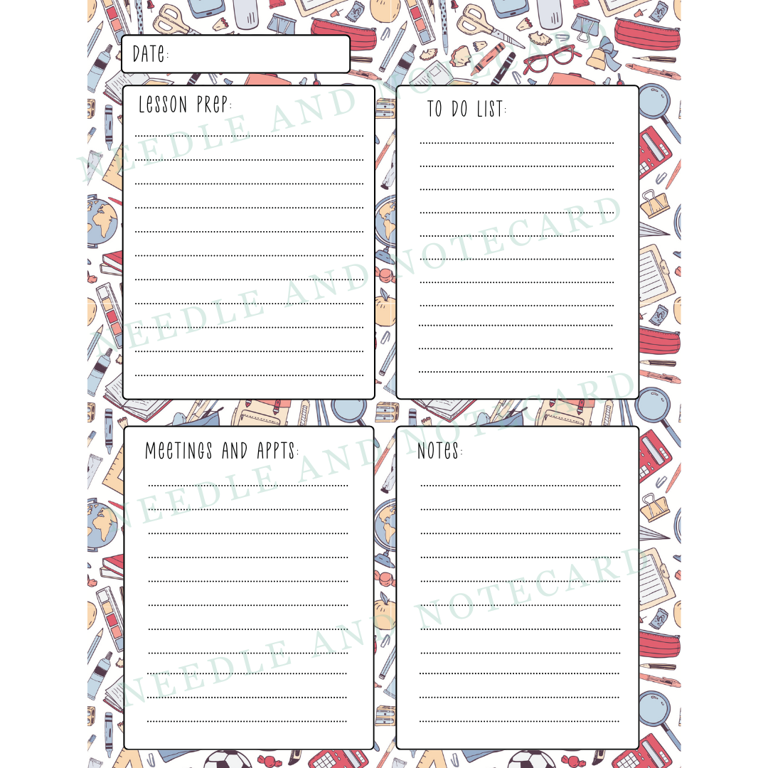 Teacher Planner Digital PDF Download