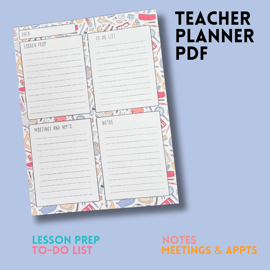 Teacher Planner Digital PDF Download
