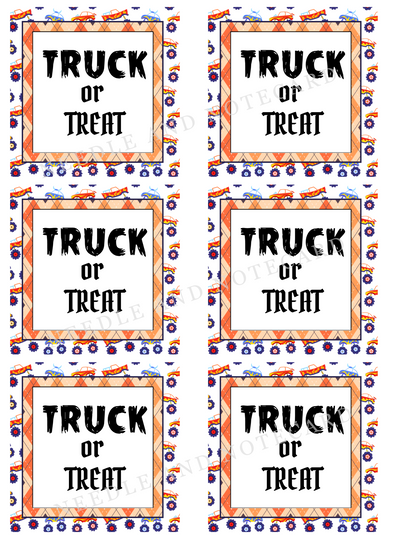 Truck or Treat Halloween Tag Digital Download