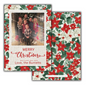 Vintage Red and White Floral Frame Christmas Cards